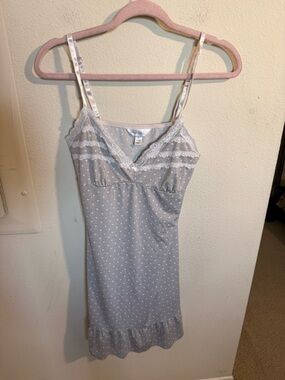Marilyn Monroe Light Gray Polka Dot Lace Trim Chemise